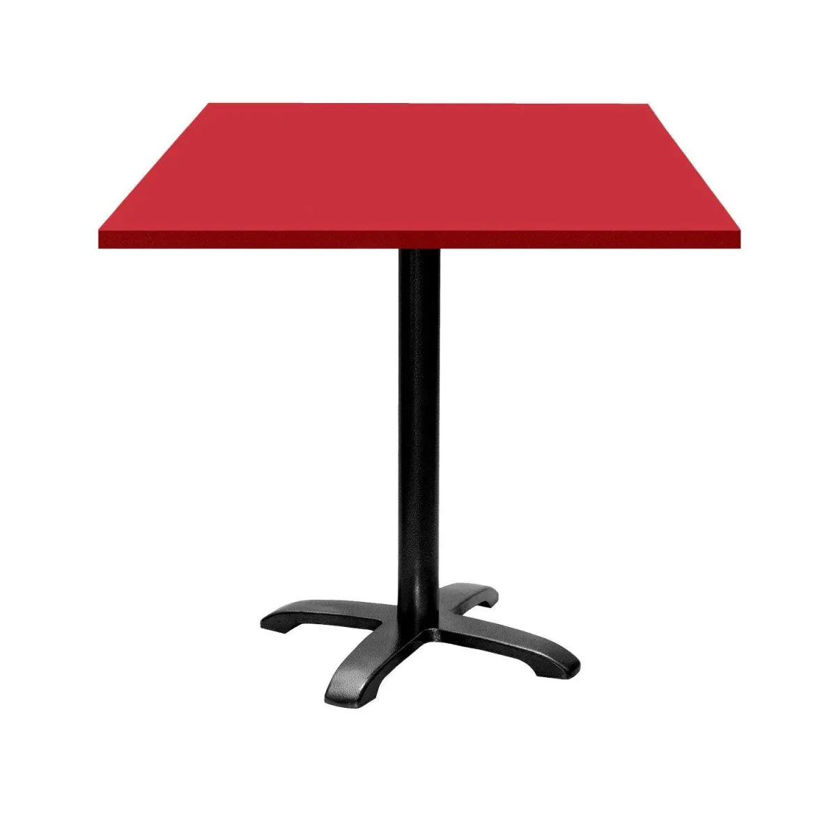 RestooTab Tavolo Bazila quadrato - laminato tinta unita; 70x70x74 cm (LxLxH); Piano tavolo rosso, struttura nero; quadrata - immagine 1