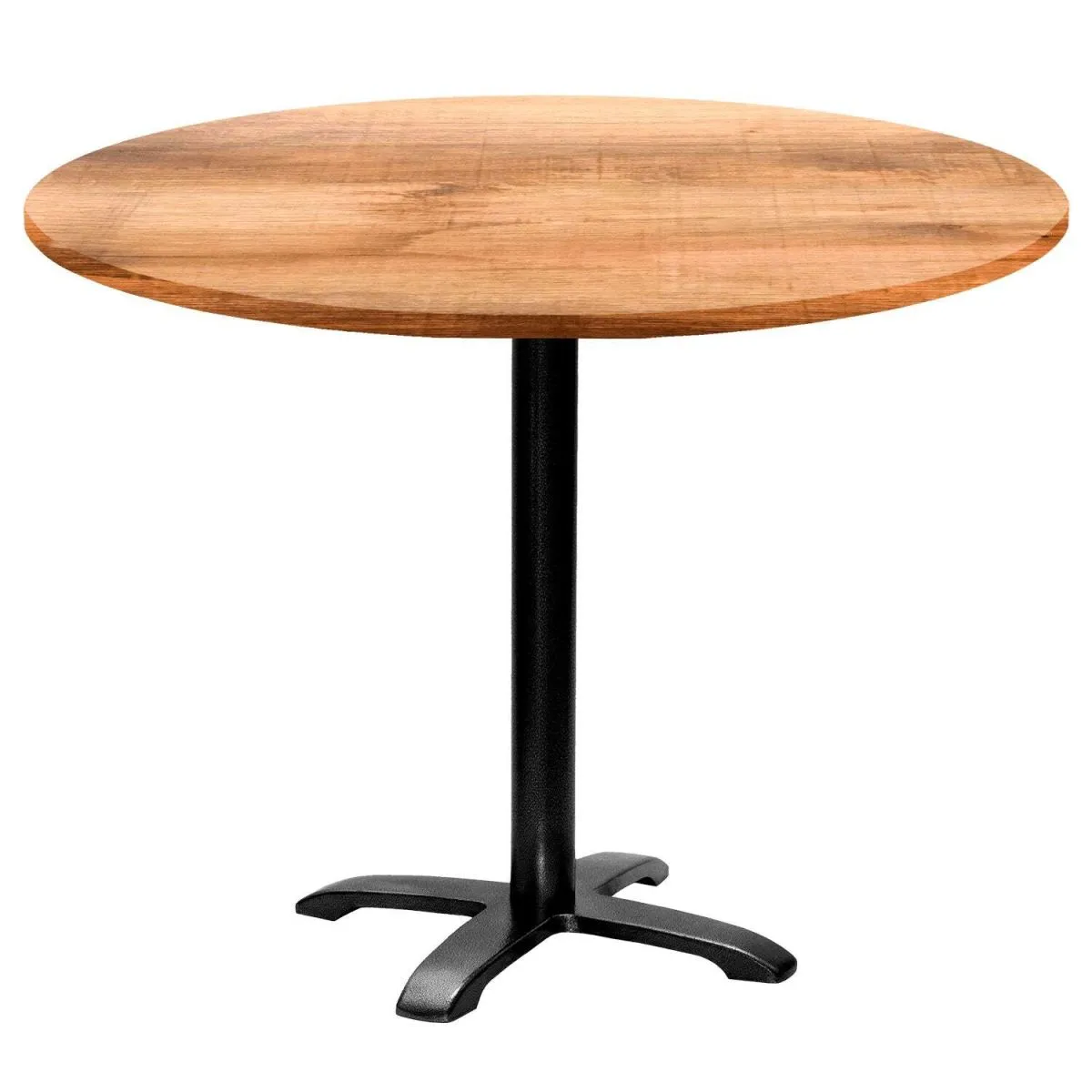 RestooTab Tavolo Bazila rotondo - laminato legno; 74x110 cm (HxØ); Piano tavolo quercia/marrone, struttura nero; rotonda - immagine 1