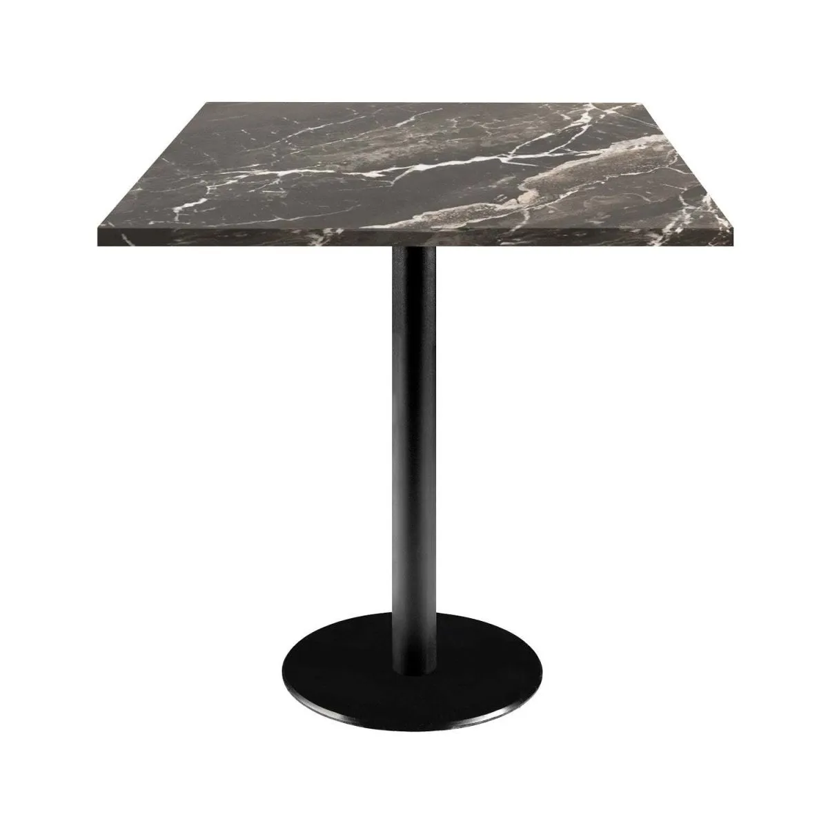 RestooTab Tavolo Rome quadrato - laminato pietra; 70x70x75 cm (LxLxH); Piano tavolo nero, struttura nero; quadrata - immagine 1