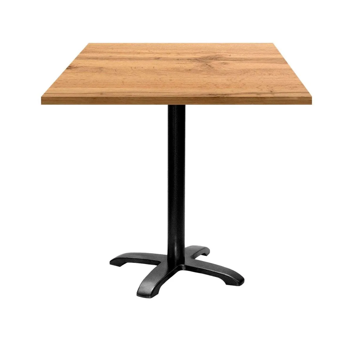 RestooTab Tavolo Bazila quadrato - laminato legno; 70x70x75 cm (LxLxH); Piano tavolo quercia, struttura nero; quadrata - immagine 1