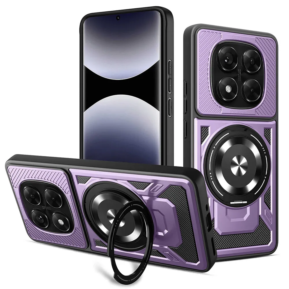 Custodia per Xiaomi Redmi Note 14 Pro+ 5G / Note 14 Pro 5G / Poco X7, Techsuit, RuggedCam, Viola - immagine 1