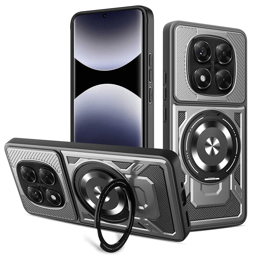 Custodia per Xiaomi Redmi Note 14 Pro+ 5G / Note 14 Pro 5G / Poco X7, Techsuit, RuggedCam, Grigio - immagine 1