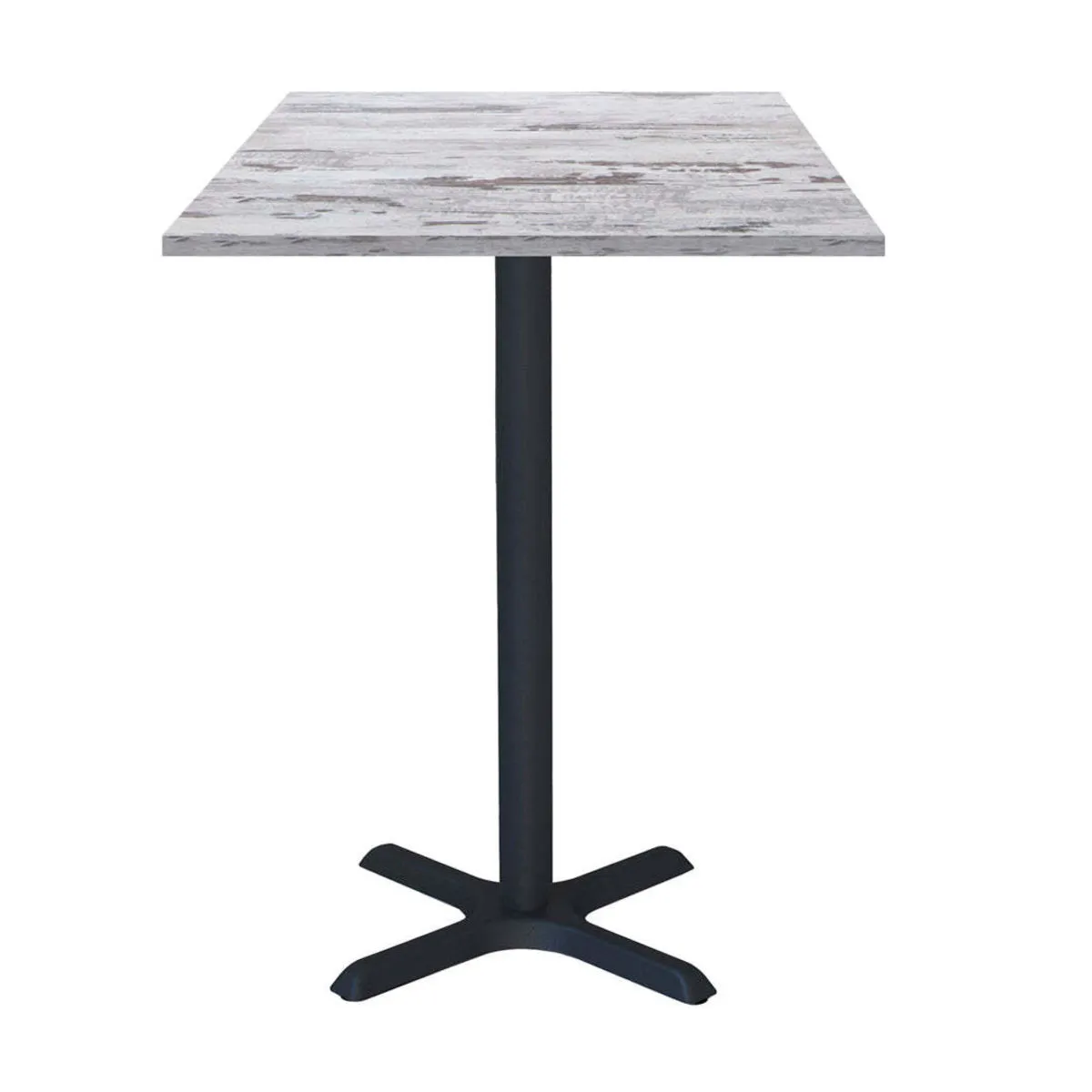 RestooTab Tavolo alto Dina quadrato - laminato legno & tinta unita; 60x60x112 cm (LxLxH); Piano tavolo quercia/bianco, struttura nero; quadrata - immagine 1