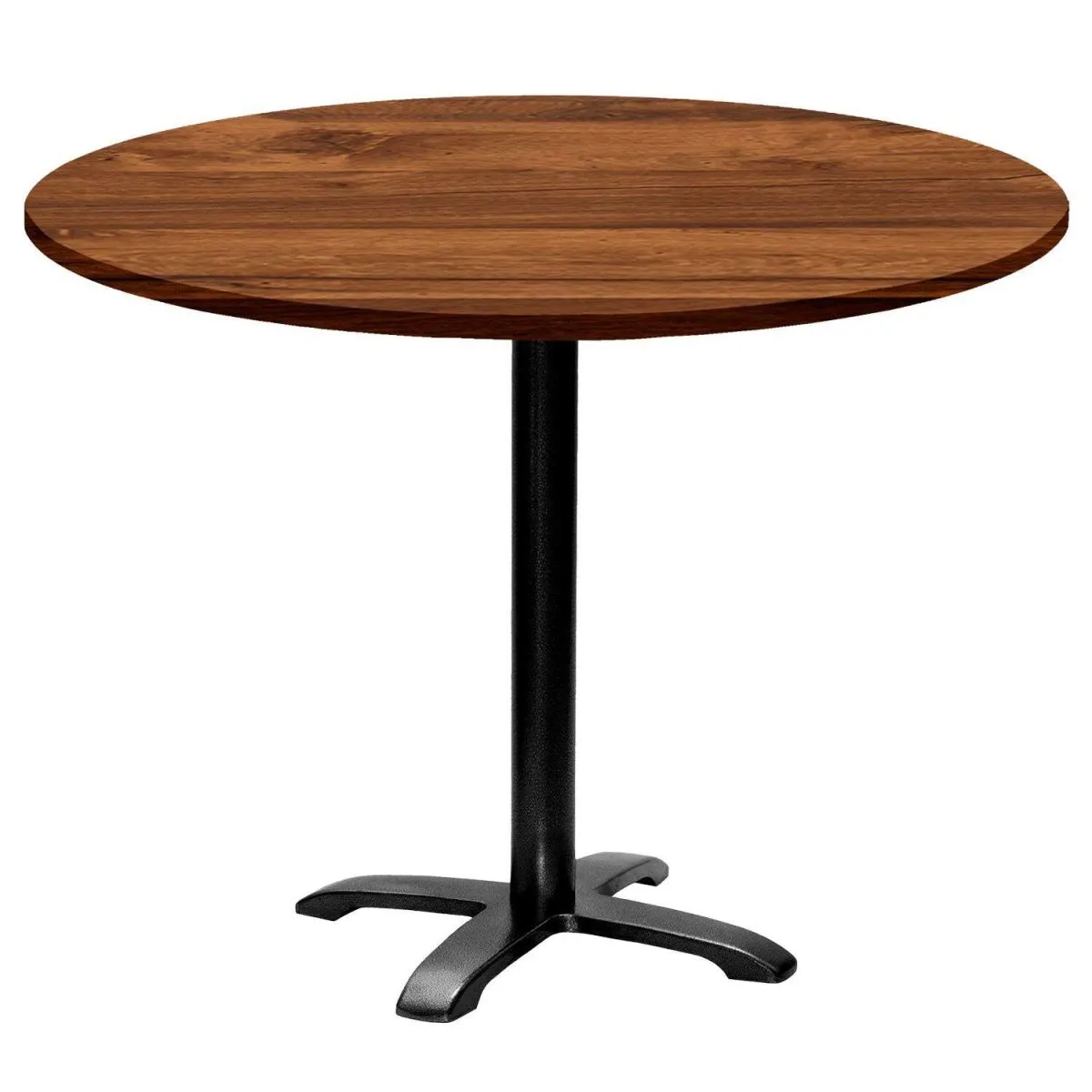 RestooTab Tavolo Bazila rotondo - laminato legno; 74x110 cm (HxØ); Piano tavolo quercia wenge, struttura nero; rotonda - immagine 1