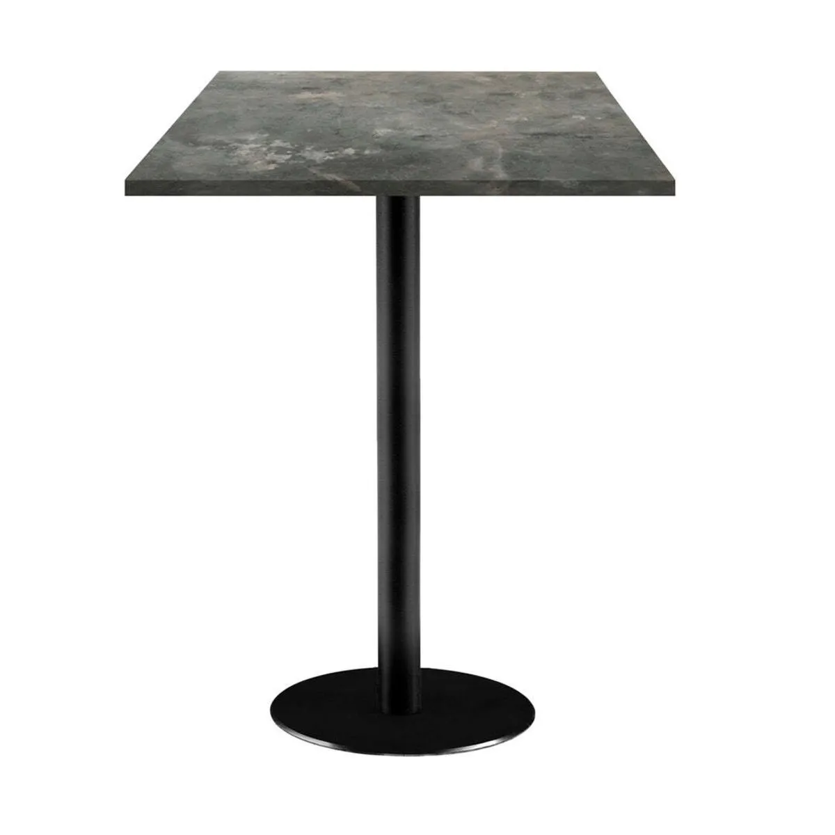 RestooTab Tavolo alto Rome quadrato - laminato pietra; 60x60x113 cm (LxLxH); Piano tavolo grigio/blu, struttura nero; quadrata - immagine 1