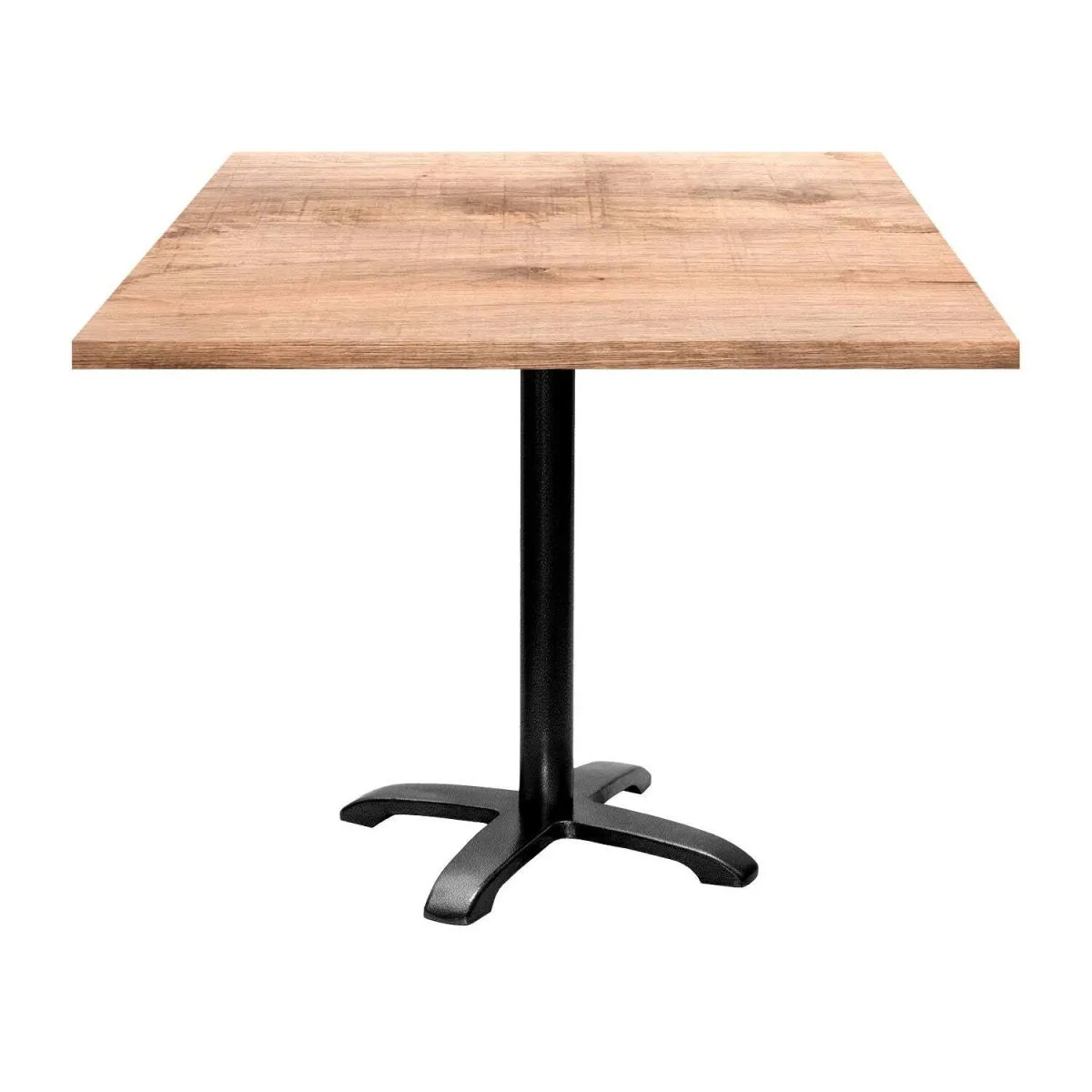 RestooTab Tavolo Bazila quadrato - laminato legno; 90x90x74 cm (LxLxH); Piano tavolo quercia/marrone chiaro, struttura nero; quadrata - immagine 1