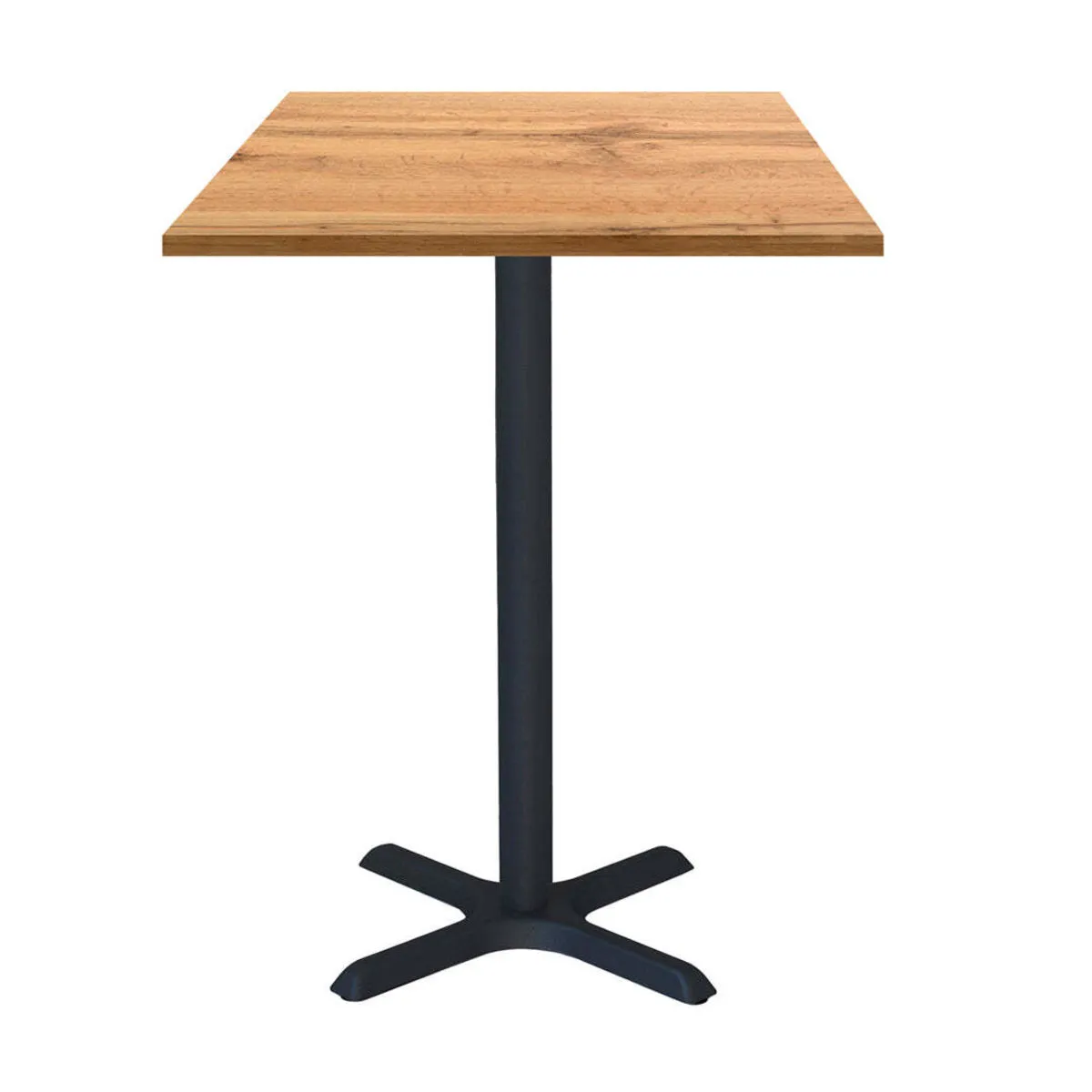 RestooTab Tavolo alto Dina quadrato - laminato legno & tinta unita; 60x60x112 cm (LxLxH); Piano tavolo quercia, struttura nero; quadrata - immagine 1