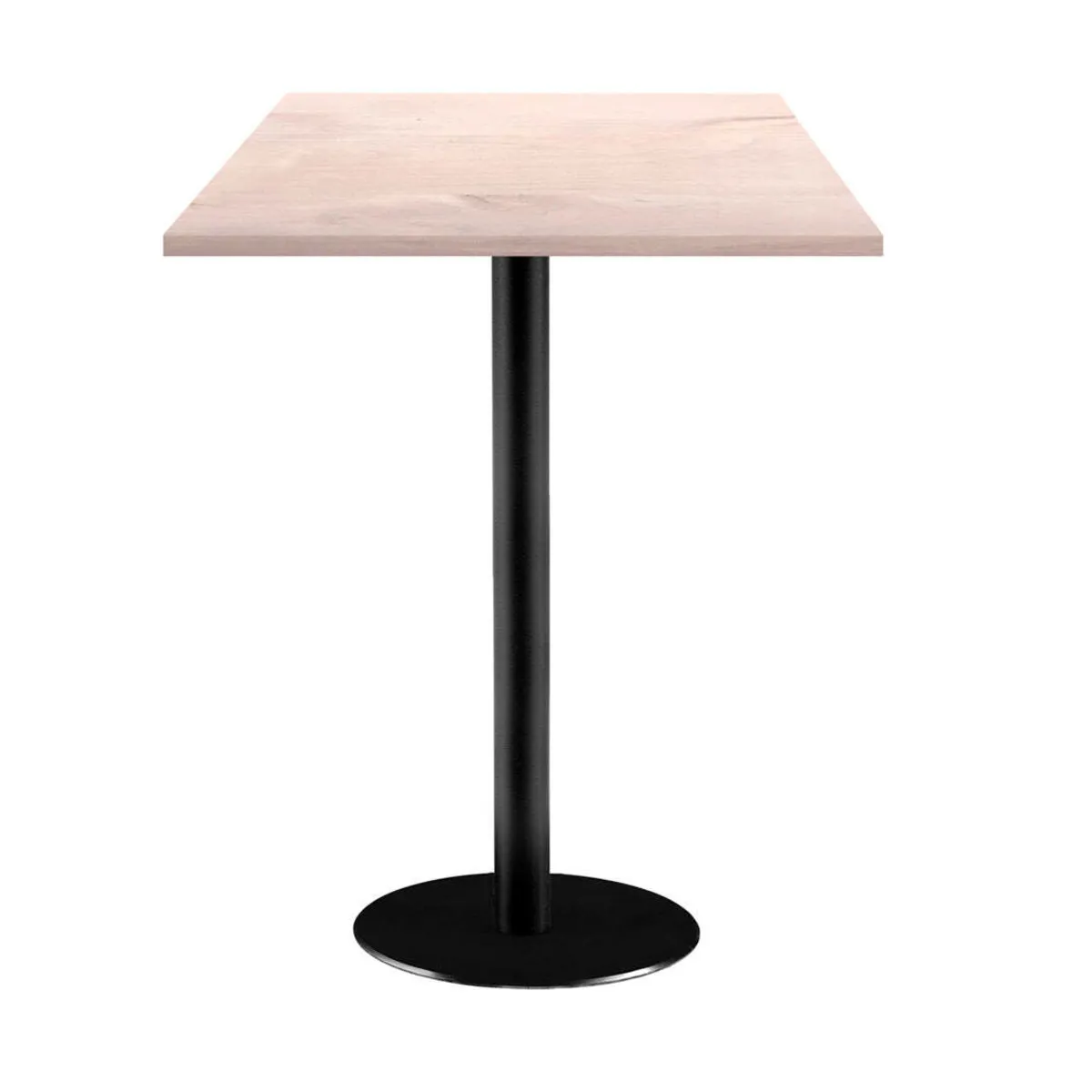 RestooTab Tavolo alto Rome quadrato - laminato legno; 60x60x113 cm (LxLxH); Piano tavolo betulla/grigio chiaro, struttura nero; quadrata - immagine 1