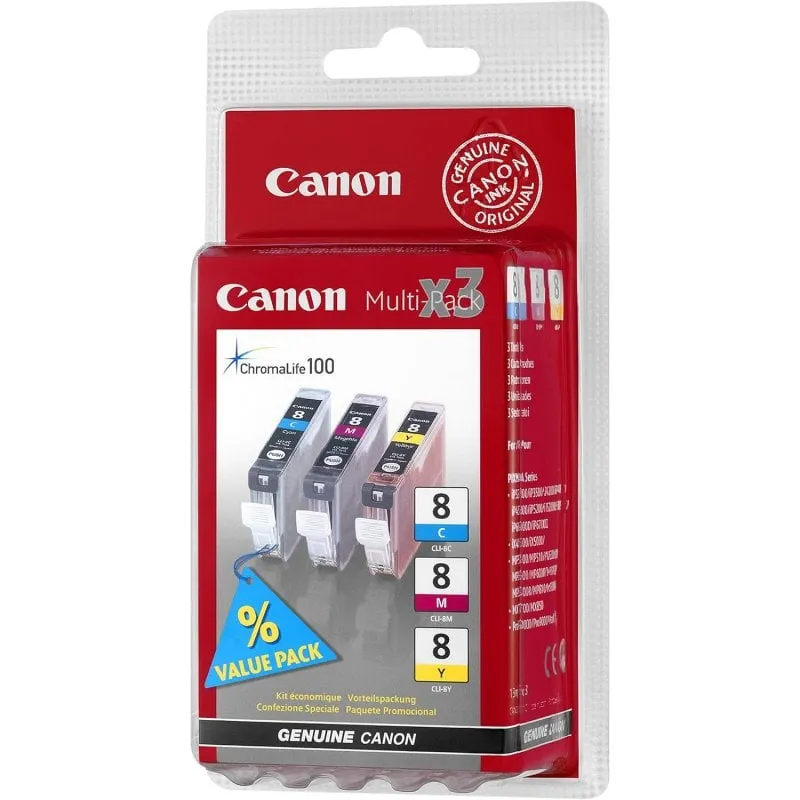 Canon 0621B029 cartuccia d'inchiostro 3 pezzo(i) Originale ciano, magenta, giallo - immagine 1