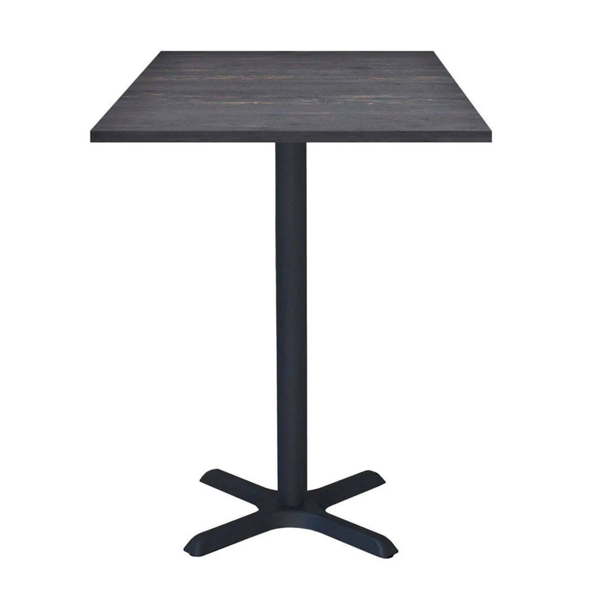 RestooTab Tavolo alto Dina quadrato - laminato legno & tinta unita; 60x60x112 cm (LxLxH); Piano tavolo grigio pino/grigio scuro, struttura nero; quadrata - immagine 1