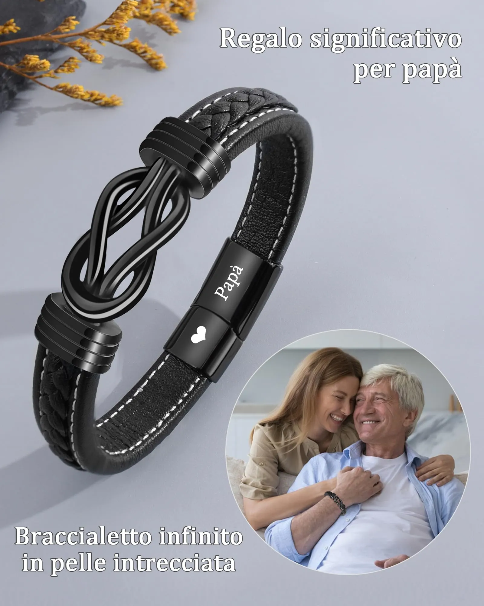 YELUWA Festa Del Papà Regalo Festa Del Papà Regalo Papà Bracciale - immagine 2