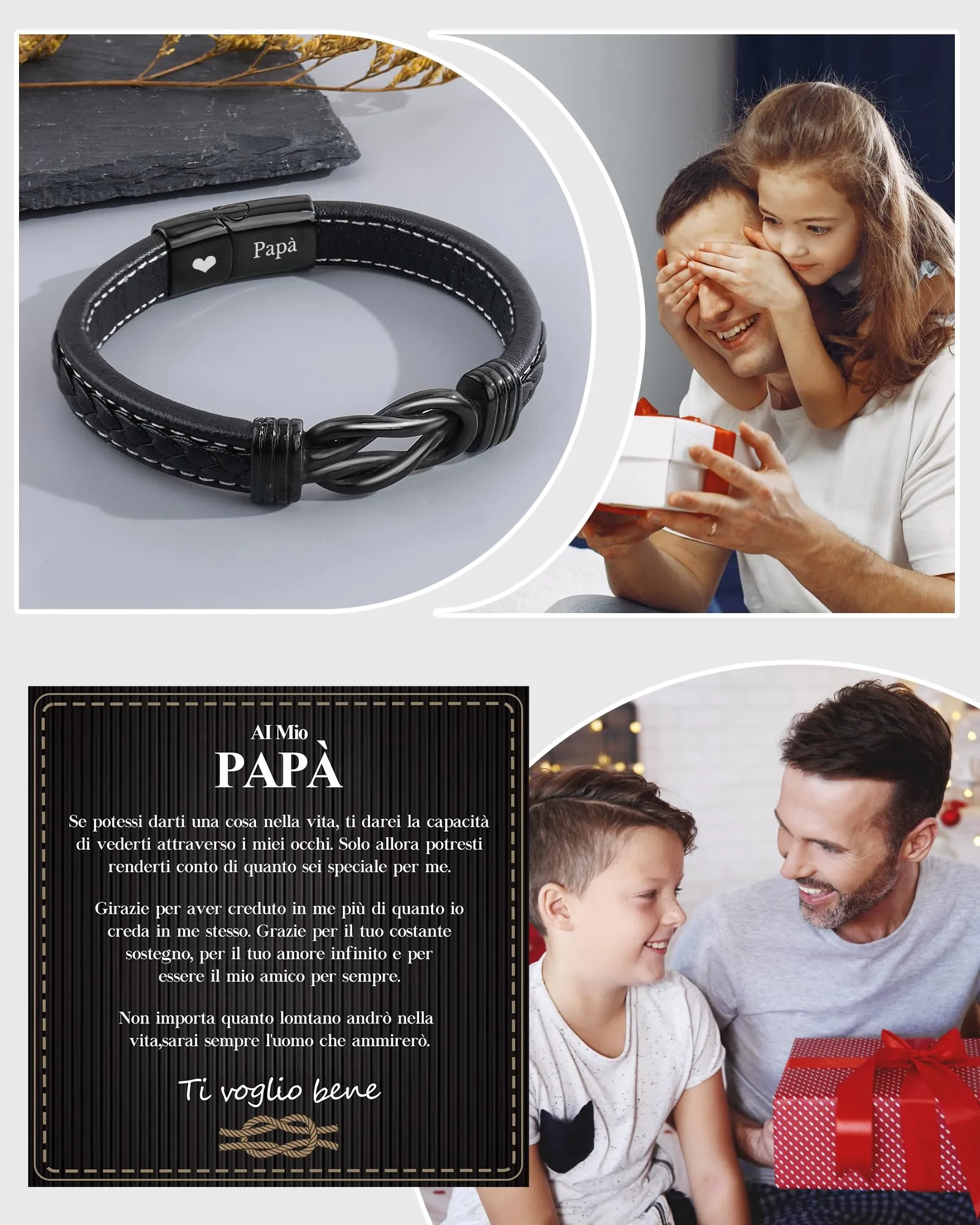 YELUWA Festa Del Papà Regalo Festa Del Papà Regalo Papà Bracciale - immagine 6