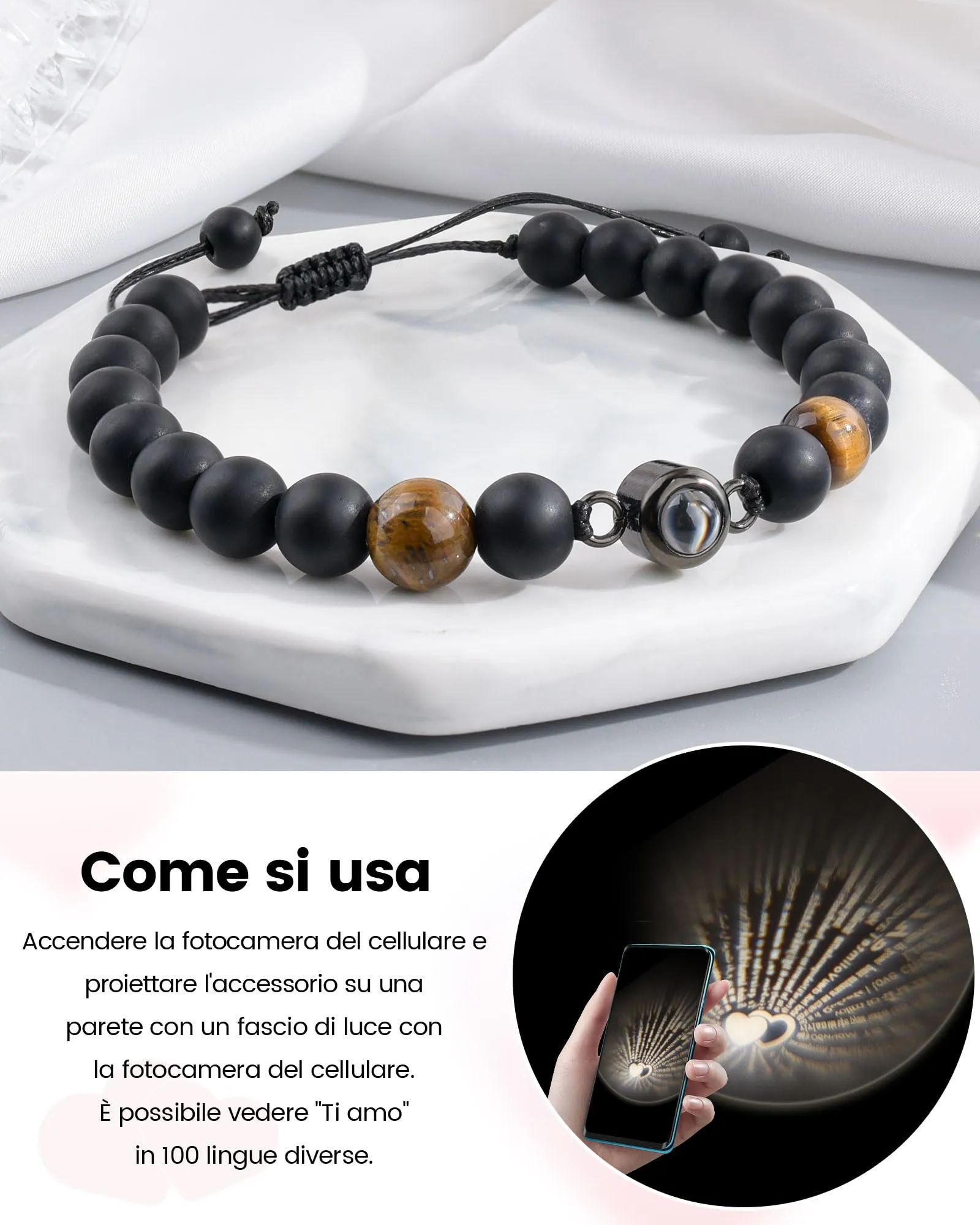 YELUWA Festa Del Papa Idee Regalo, Festa Del Papà Bracciale Uomo - immagine 4
