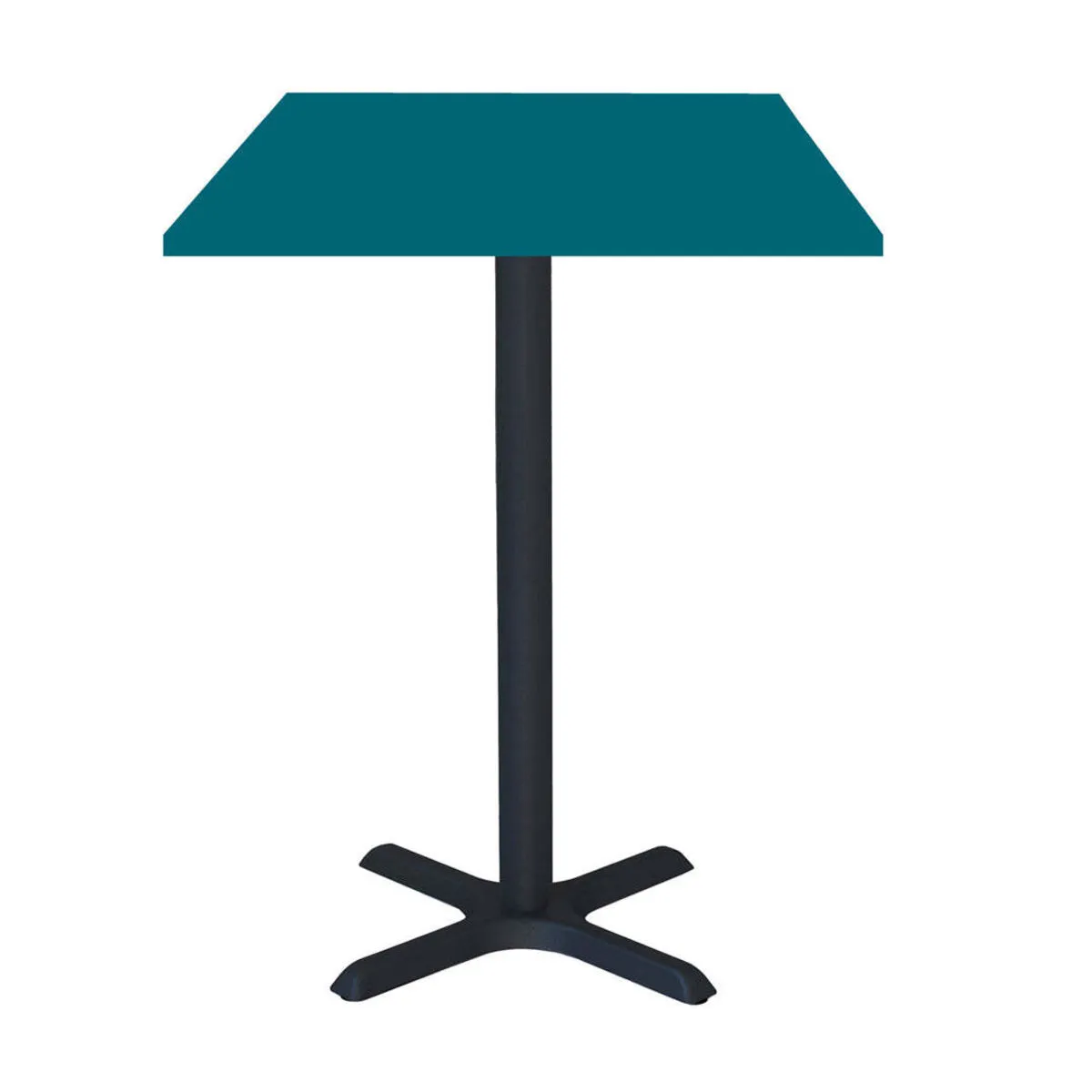 RestooTab Tavolo alto Dina quadrato - laminato legno & tinta unita; 60x60x112 cm (LxLxH); Piano tavolo blu, struttura nero; quadrata - immagine 1