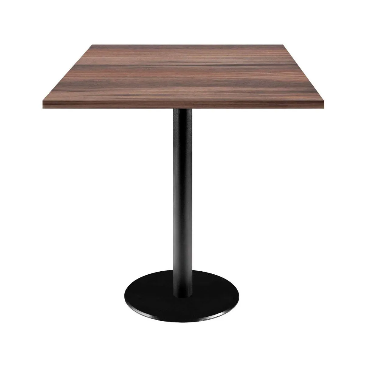 RestooTab Tavolo Rome quadrato - laminato legno; 70x70x75 cm (LxLxH); Piano tavolo quercia fumè, struttura nero; quadrata - immagine 1