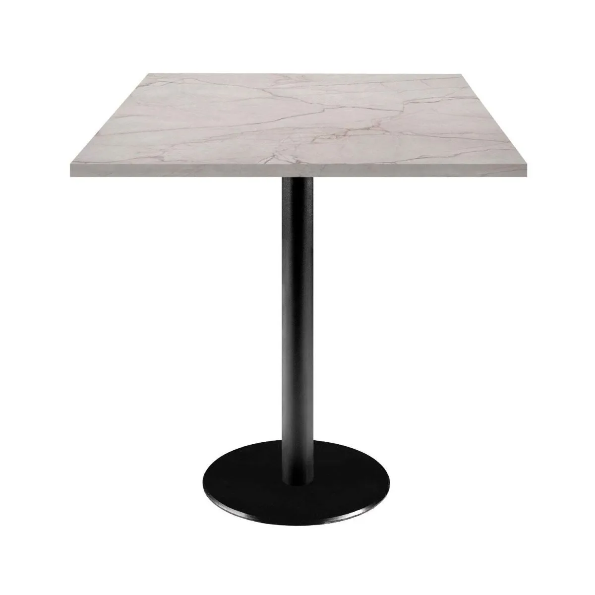 RestooTab Tavolo Rome quadrato - laminato pietra; 70x70x75 cm (LxLxH); Piano tavolo beige, struttura nero; quadrata - immagine 1