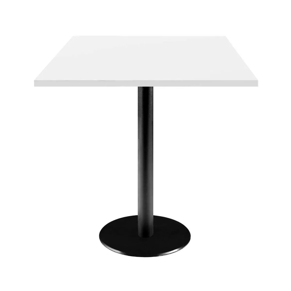 RestooTab Tavolo Rome quadrato - laminato tinta unita; 70x70x75 cm (LxLxH); Piano tavolo bianco, struttura nero; quadrata - immagine 1