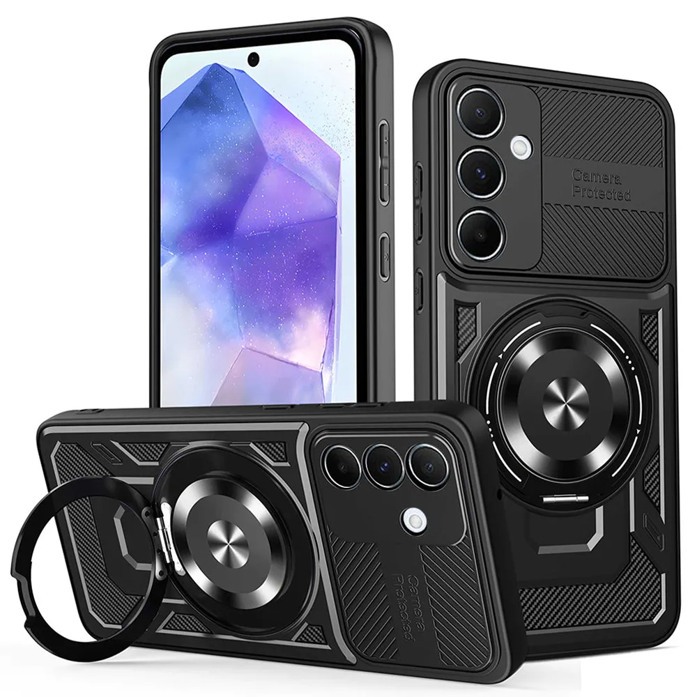 Custodia per Samsung Galaxy A55 5G A556, Techsuit, RuggedCam, Nera - immagine 1