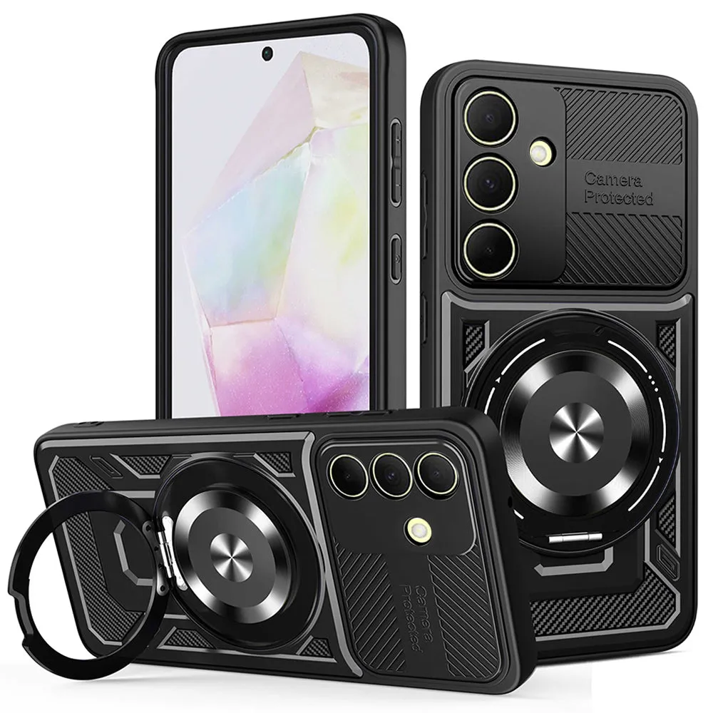 Custodia per Samsung Galaxy A35 5G A356, Techsuit, RuggedCam, Nera - immagine 1