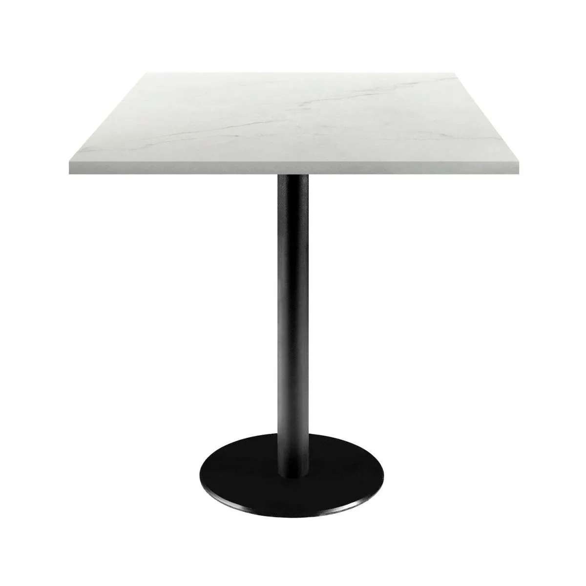 RestooTab Tavolo Rome quadrato - laminato pietra; 70x70x75 cm (LxLxH); Piano tavolo bianco/beige/marmorizzato, struttura nero; quadrata - immagine 1