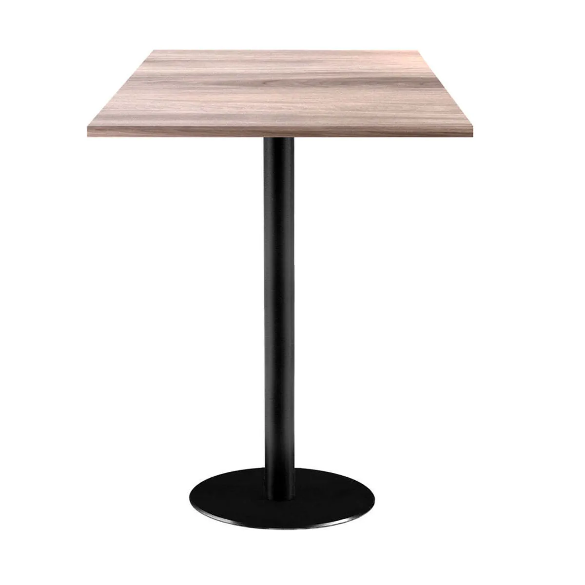 RestooTab Tavolo alto Rome quadrato - laminato legno; 60x60x113 cm (LxLxH); Piano tavolo quercia/grigio chiaro, struttura nero; quadrata - immagine 1