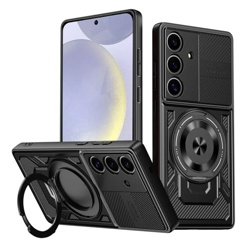 Custodia per Samsung Galaxy S25 S931 / S24 S921, Techsuit, RuggedCam, Nera - immagine 1
