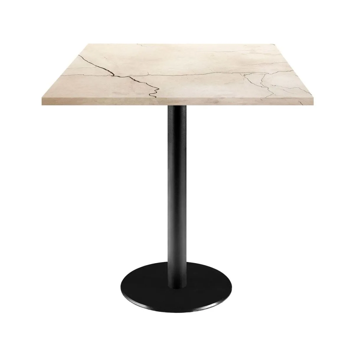 RestooTab Tavolo Rome quadrato - laminato pietra; 70x70x75 cm (LxLxH); Piano tavolo sabbia, struttura nero; quadrata - immagine 1