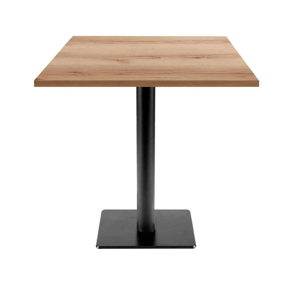 RestooTab Tavolo Milan quadrato - laminato legno; 70x70x75 cm (LxLxH); Piano tavolo quercia/naturale, struttura nero; quadrata - immagine 1