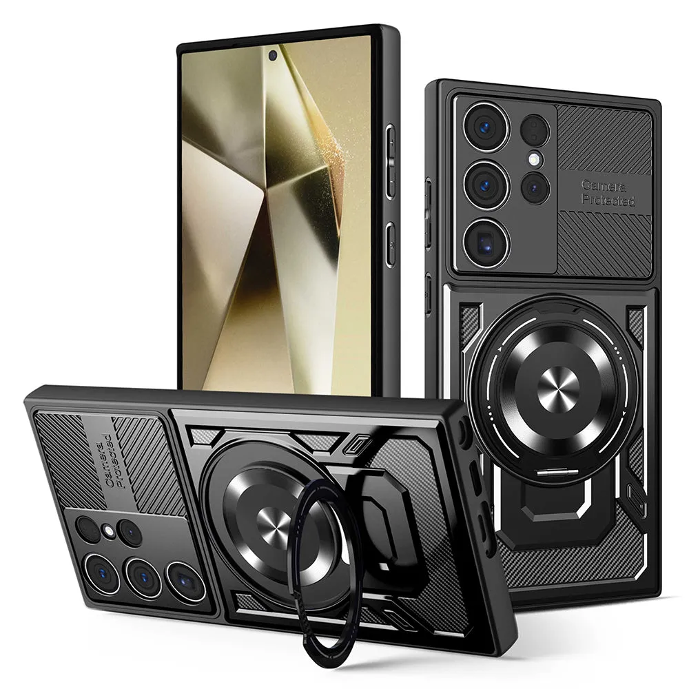 Custodia per Samsung Galaxy S24 Ultra S928, Techsuit, RuggedCam, Nera - immagine 1