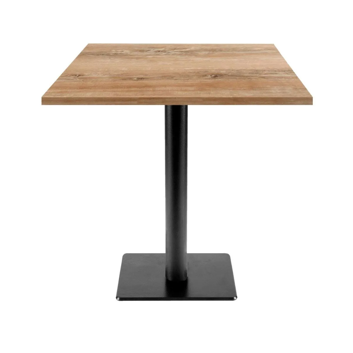 RestooTab Tavolo Milan quadrato - laminato legno; 70x70x75 cm (LxLxH); Piano tavolo quercia antica, struttura nero; quadrata - immagine 1