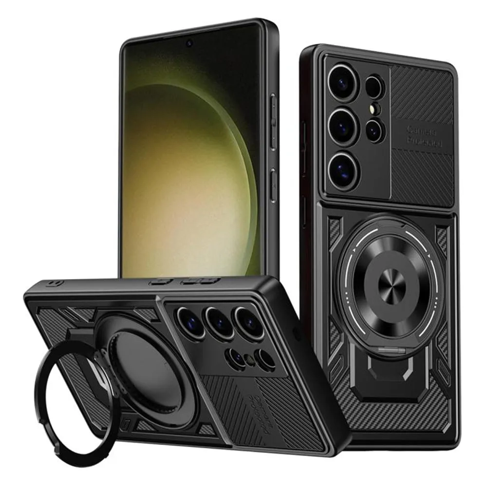 Custodia per Samsung Galaxy S23 Ultra S918, Techsuit, RuggedCam, Nera - immagine 1