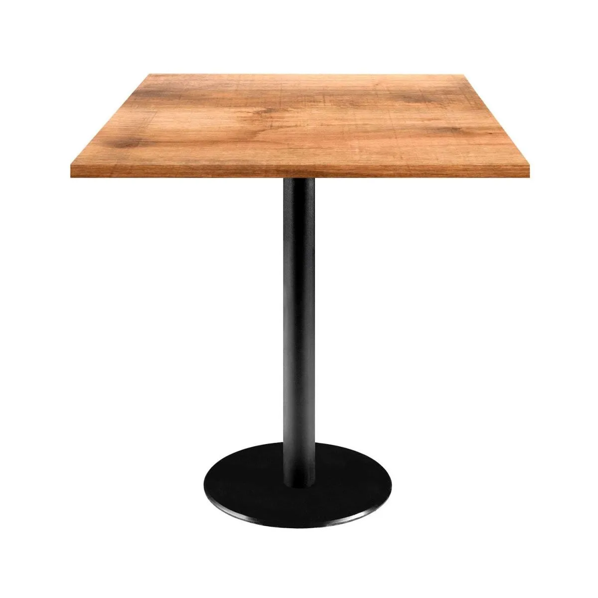 RestooTab Tavolo Rome quadrato - laminato legno; 70x70x75 cm (LxLxH); Piano tavolo quercia/marrone, struttura nero; quadrata - immagine 1