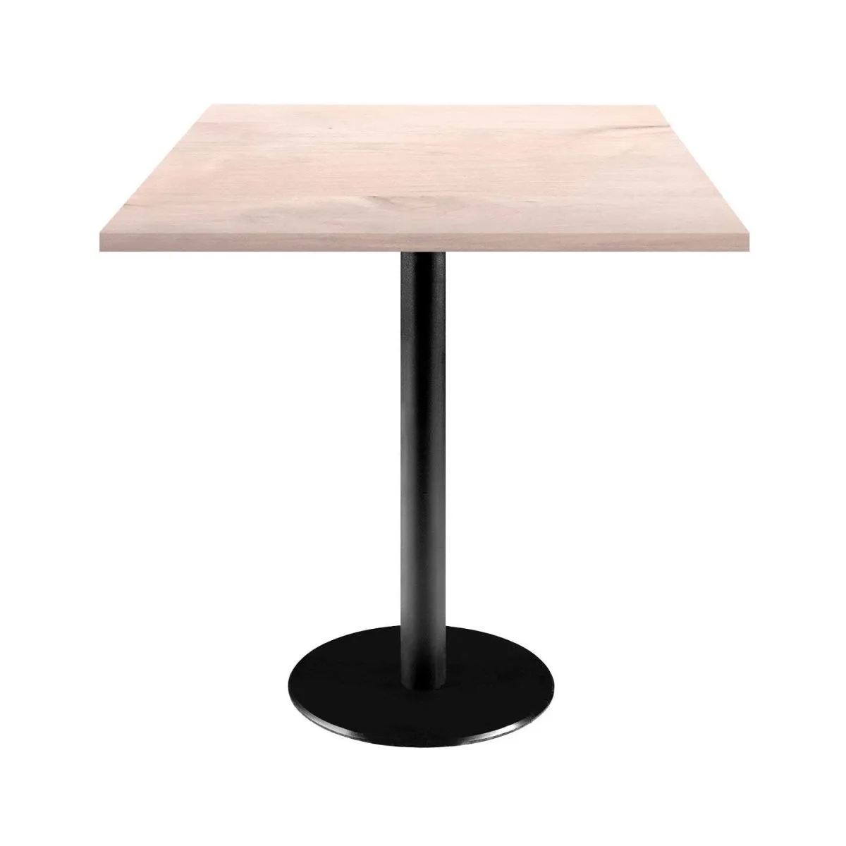 RestooTab Tavolo Rome quadrato - laminato legno; 70x70x75 cm (LxLxH); Piano tavolo betulla/grigio chiaro, struttura nero; quadrata - immagine 1