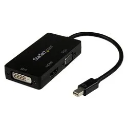 Convertitore video mDP 3in1 VGA DVI HDMI Black MDP2VGDVHD - immagine 1