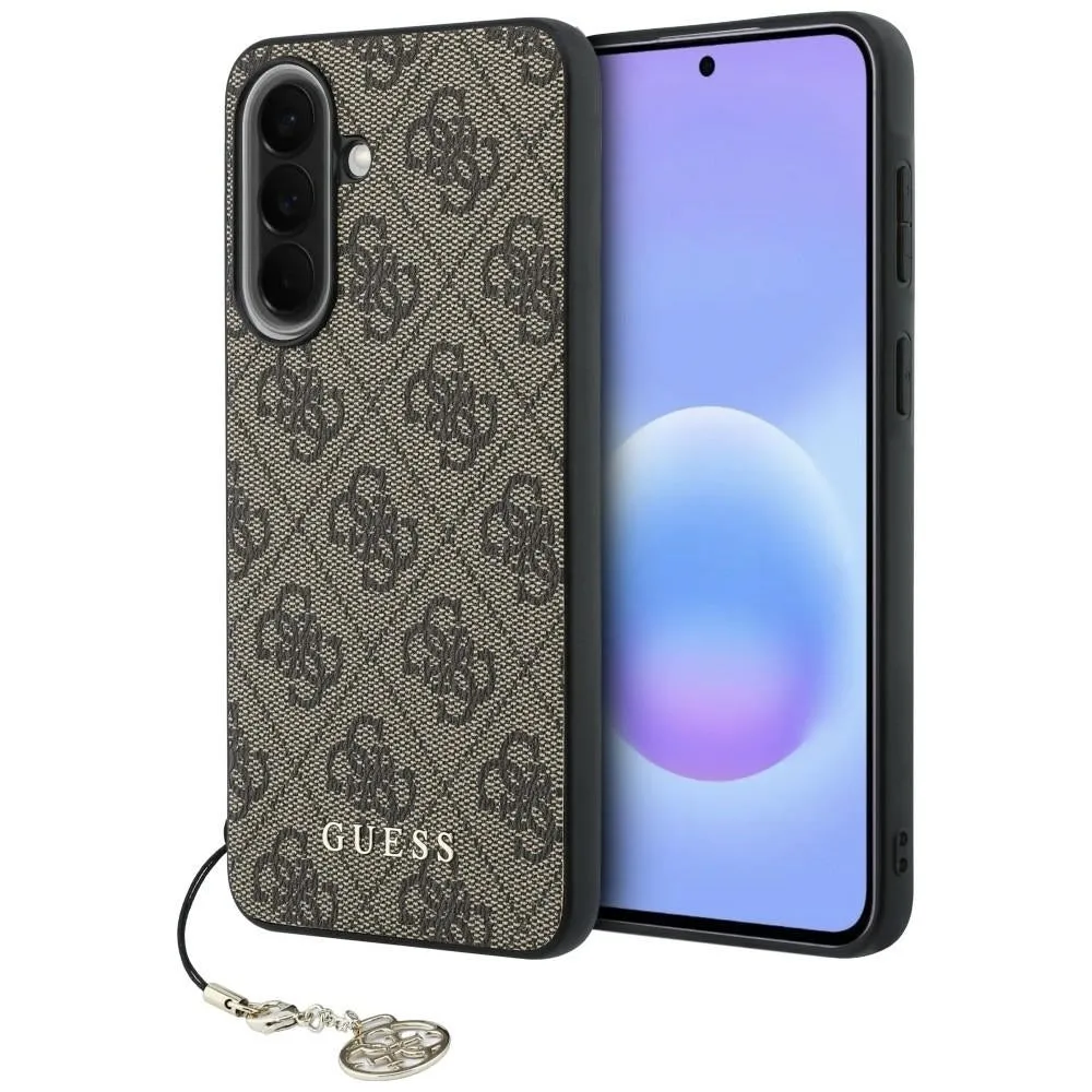 Custodia per Samsung Galaxy A37 5G, Guess, 4G Classic Logo Charm, Marrone - immagine 1