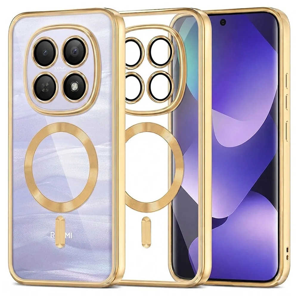 Custodia MagSafe per Xiaomi Poco M8 / Redmi Note 15 5G / Note 15 4G, Techsuit, Luxury Crystal, Dorata - immagine 1
