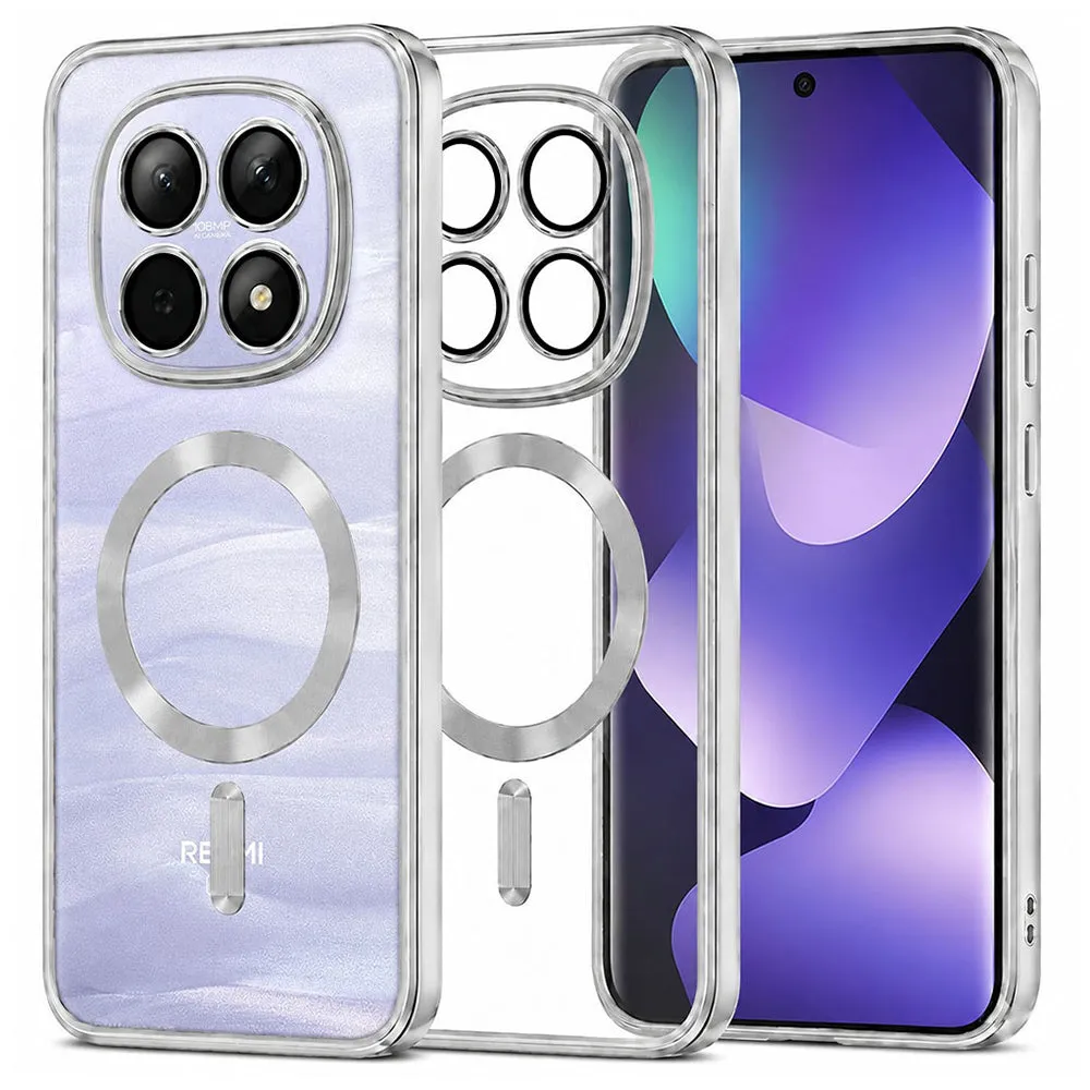 Custodia MagSafe per Xiaomi Poco M8 / Redmi Note 15 5G / Note 15 4G, Techsuit, Luxury Crystal, Argento - immagine 1