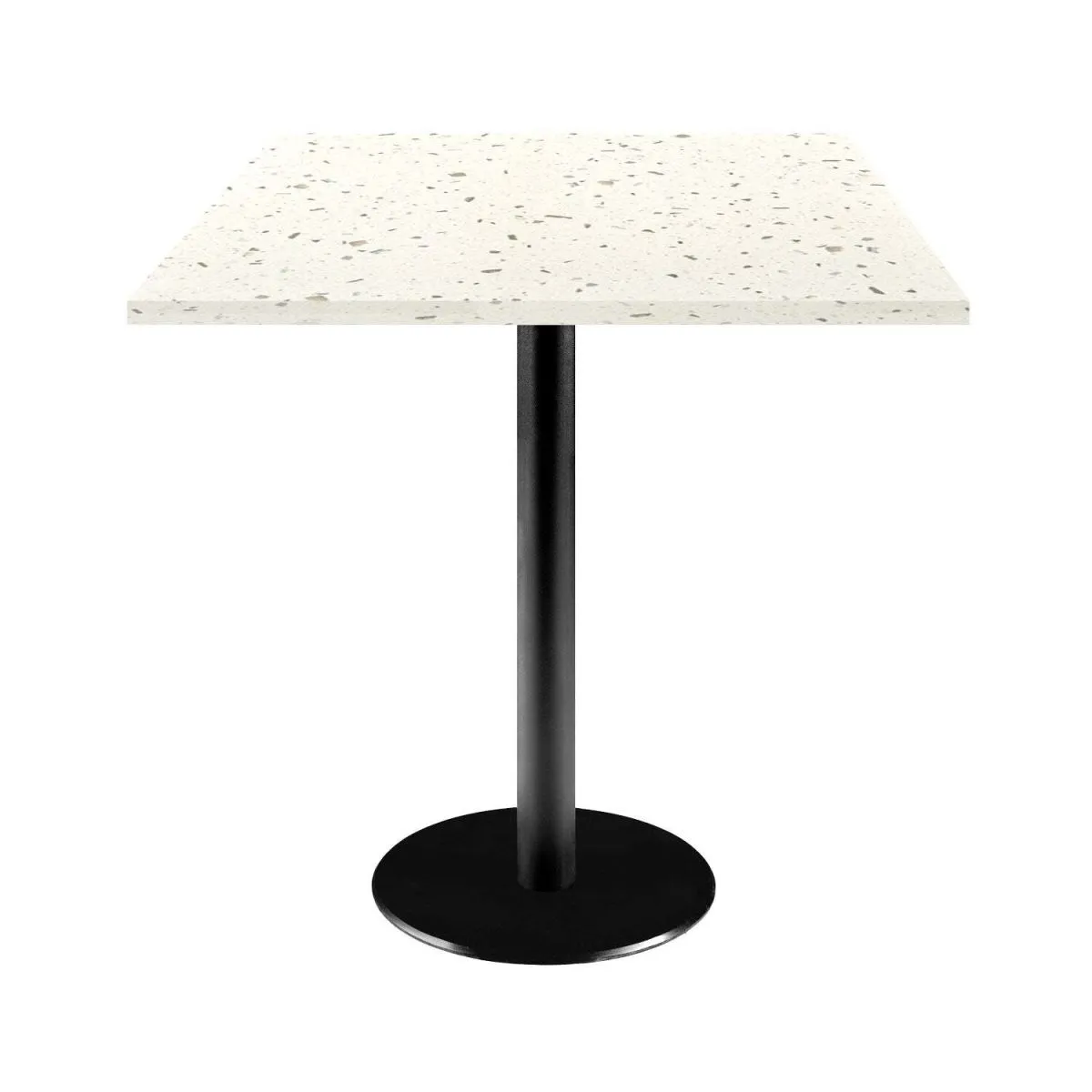 RestooTab Tavolo Rome quadrato - laminato pietra; 70x70x75 cm (LxLxH); Piano tavolo terazzo, struttura nero; quadrata - immagine 1
