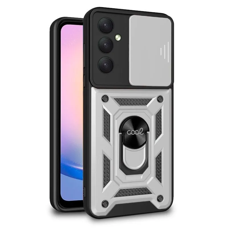 Custodia rigida ad anello in argento per Samsung A256 Galaxy A25 5G - immagine 1