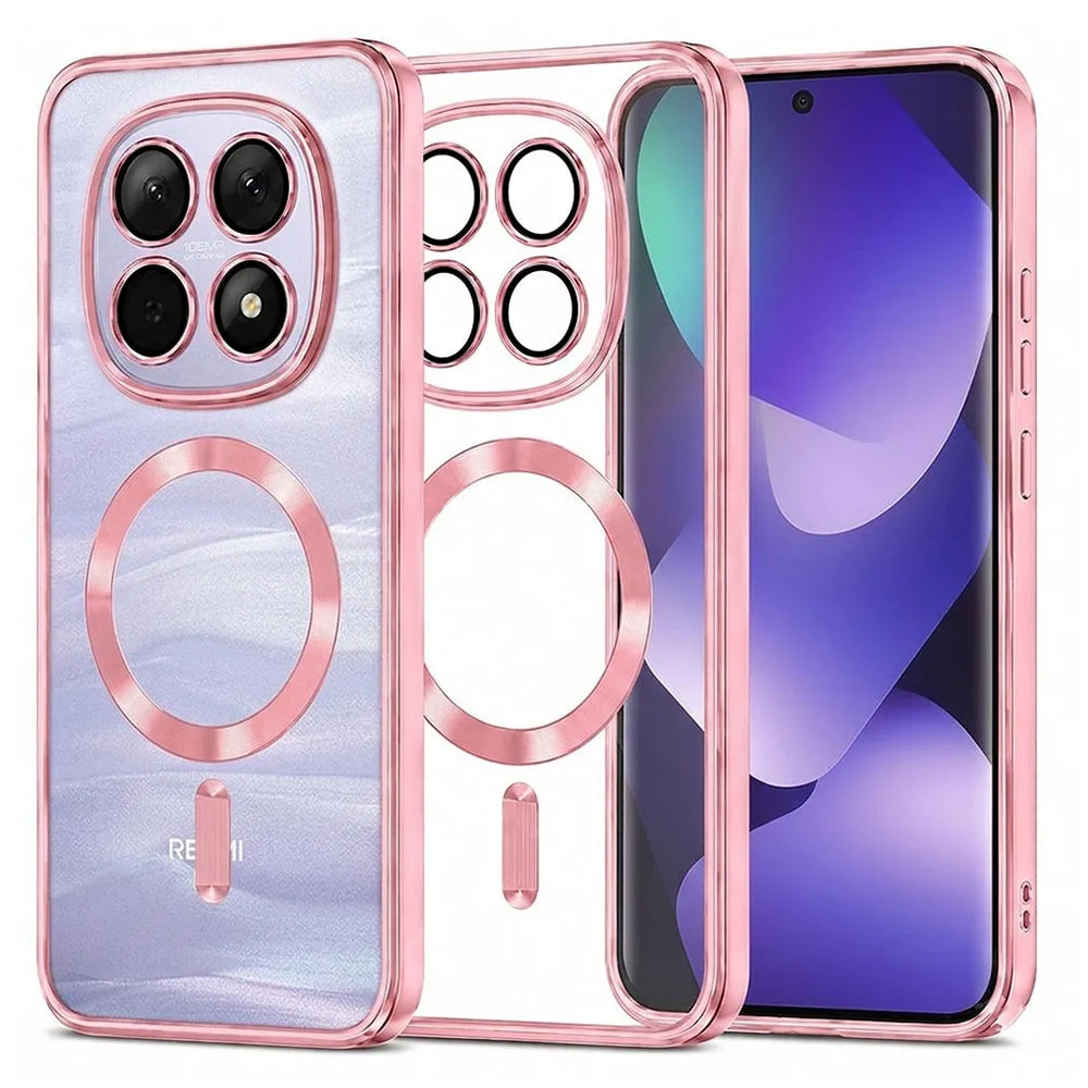 Custodia MagSafe per Xiaomi Poco M8 / Redmi Note 15 5G / Note 15 4G, Techsuit, Luxury Crystal, Rosa - immagine 1
