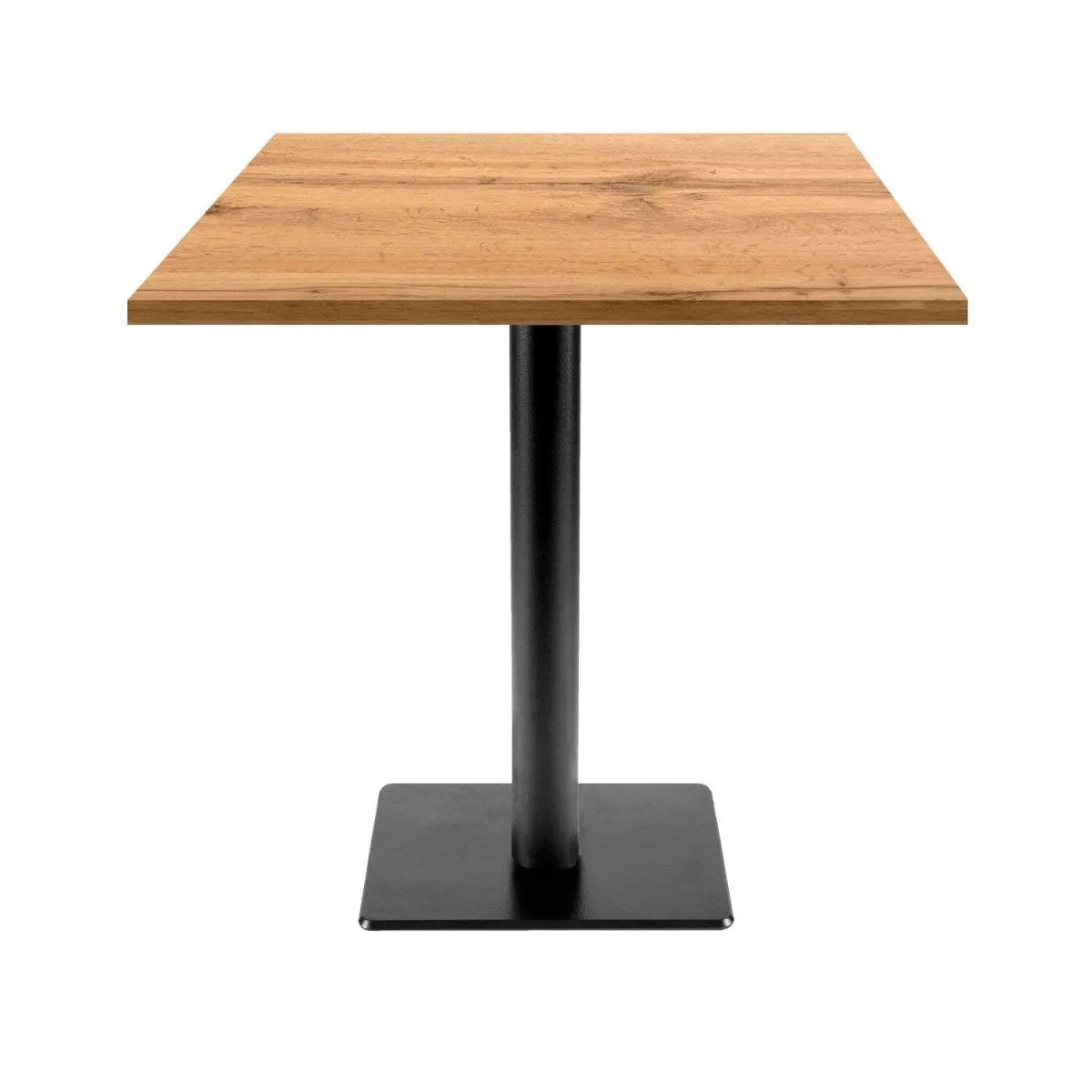 RestooTab Tavolo Milan quadrato - laminato legno; 70x70x75 cm (LxLxH); Piano tavolo quercia, struttura nero; quadrata - immagine 1