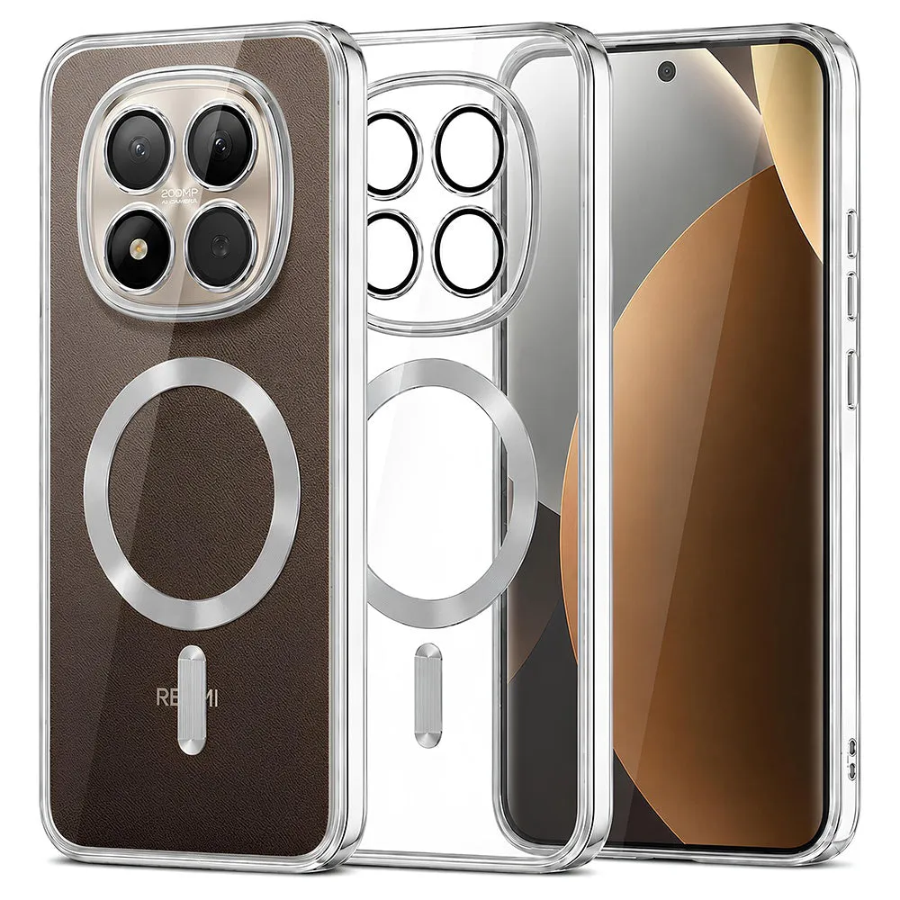 Custodia MagSafe per Xiaomi Poco M8 Pro / Redmi Note 15 Pro+ 5G, Techsuit, Luxury Crystal, Argento - immagine 1