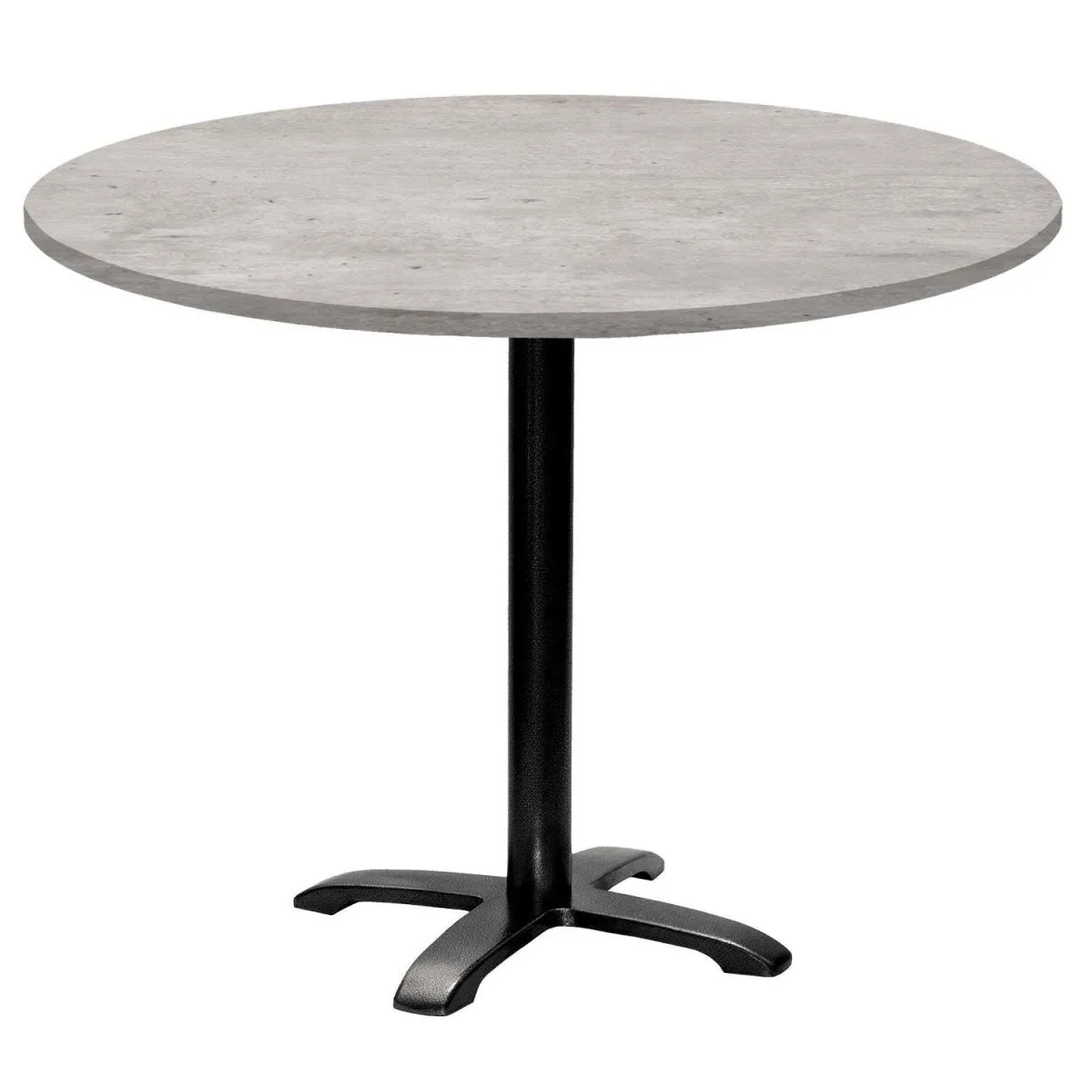 RestooTab Tavolo Bazila rotondo - laminato pietra; 74x110 cm (HxØ); Piano tavolo grigio/cemento, struttura nero; rotonda - immagine 1