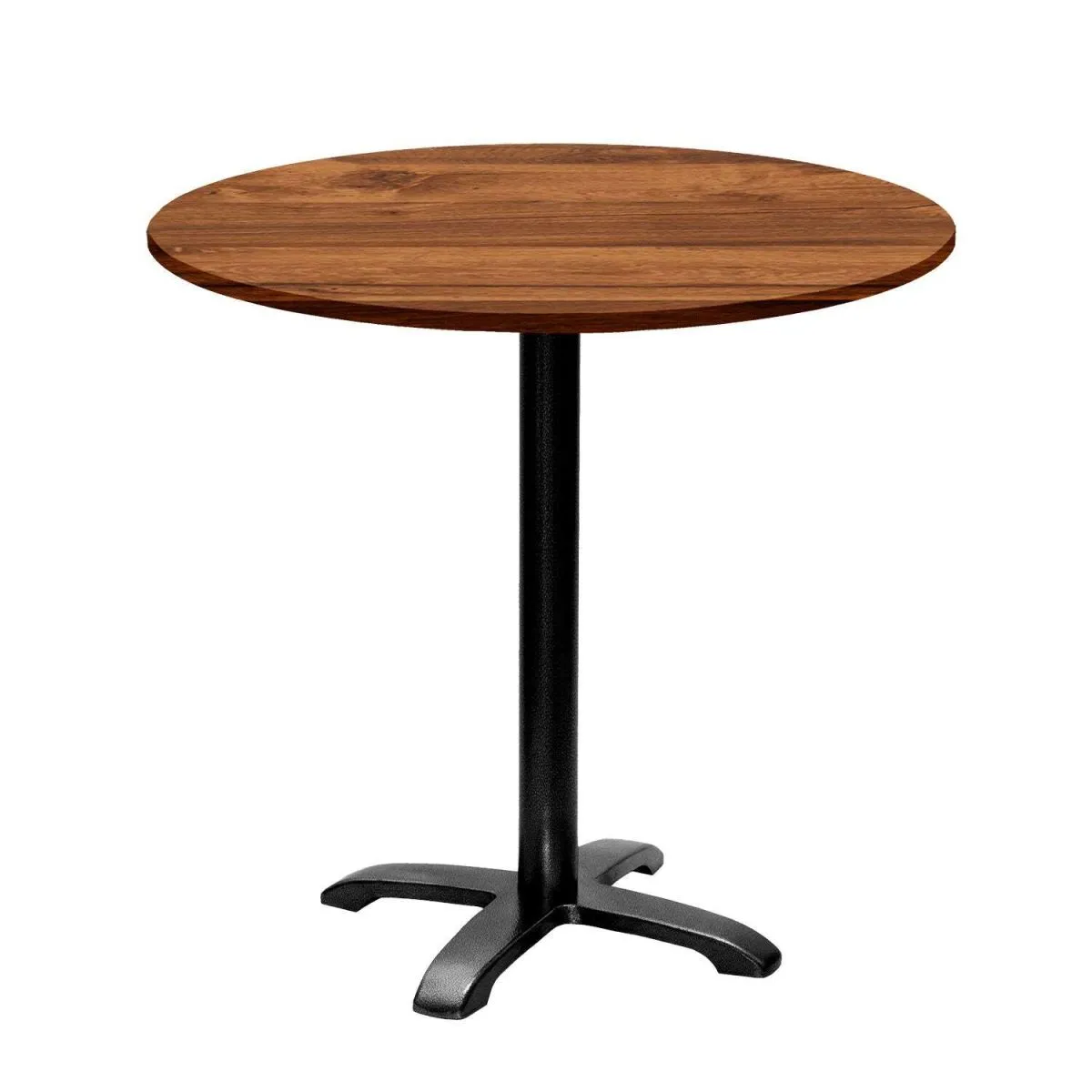 RestooTab Tavolo Bazila rotondo - laminato legno; 74x80 cm (HxØ); Piano tavolo quercia wenge, struttura nero; rotonda - immagine 1