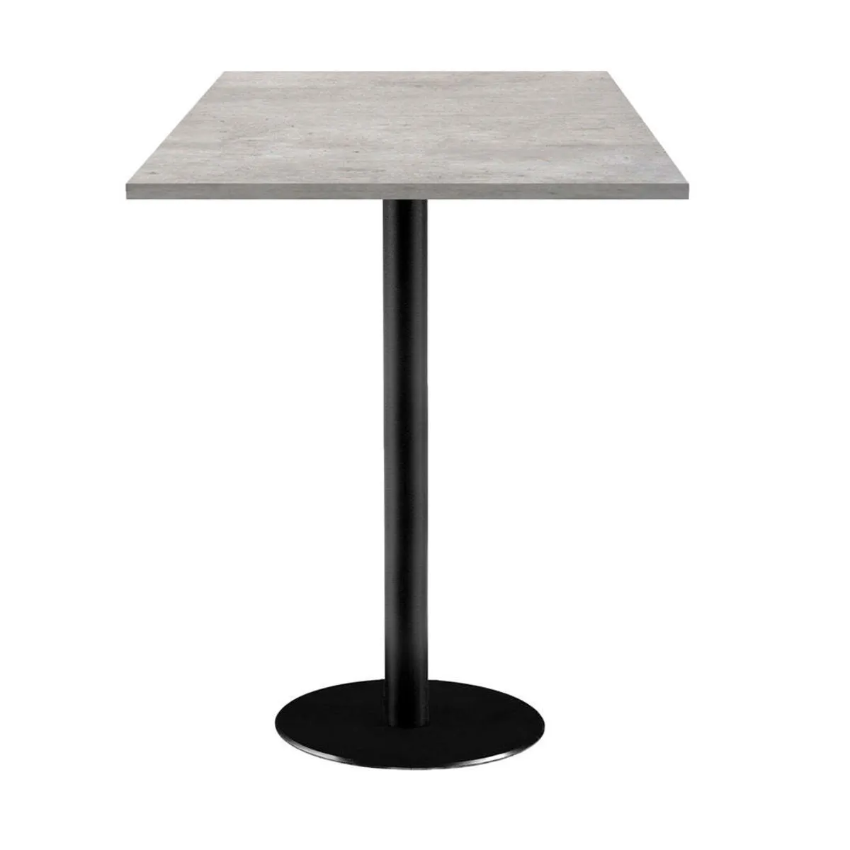 RestooTab Tavolo alto Rome quadrato - laminato pietra; 60x60x113 cm (LxLxH); Piano tavolo grigio/cemento, struttura nero; quadrata - immagine 1