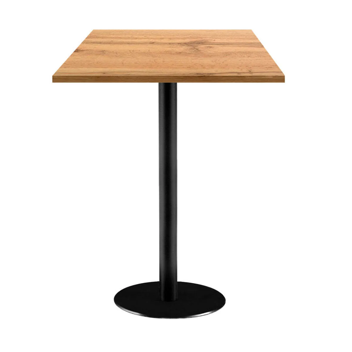 RestooTab Tavolo alto Rome quadrato - laminato legno; 60x60x113 cm (LxLxH); Piano tavolo quercia, struttura nero; quadrata - immagine 1
