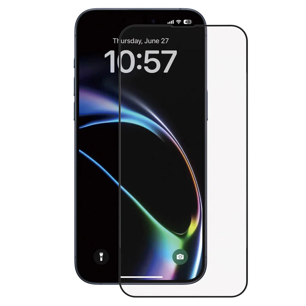 Pellicola protettiva per schermo Anank 1X Rinforzata per Apple iPhone 16, Vetro temperato, Colla completa, 2.5D, Set da 10 pezzi, Nero - immagine 1