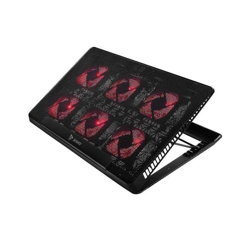 Base raffreddamento portatile Ausavil COS-01 6 ventole LED 17.3" USB 2.0 regolabile - immagine 1
