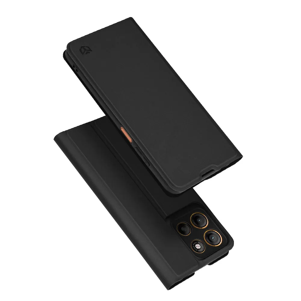 Custodia per Motorola Moto G15 / G15 Power, Techsuit, Magskin Book, Nera - immagine 1