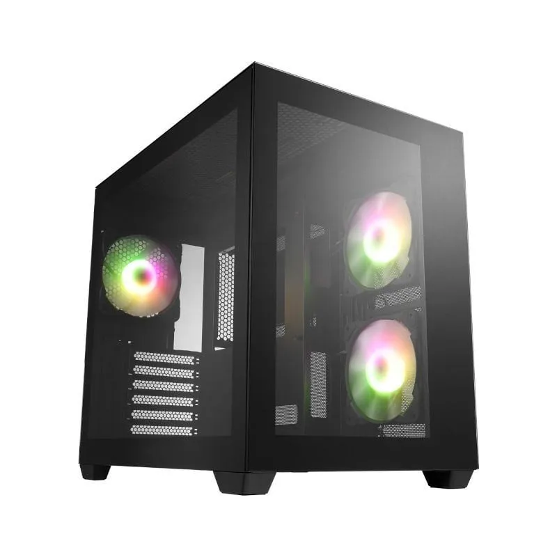 FSP CMT380 ARGB Mid Tower in vetro temperato USB-C 3.2 Nero - immagine 1
